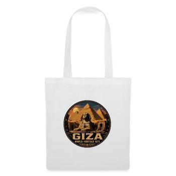 Gizeh, Ägypten-Pyramiden Vintage-Reiseabzeichen - Stoffbeutel - Weiß - Vorne