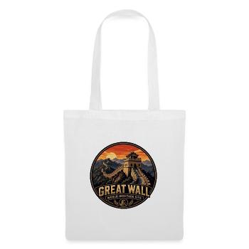 Great Wall of China Vintage Travel Badge - Tote Bag - white - Front