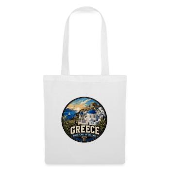 Greece Vintage Travel Circle Emblem - Stoffbeutel - Weiß - Vorne