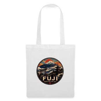 Mount Fuji Japan Vintage-Reiseabzeichen - Stoffbeutel - Weiß - Vorne