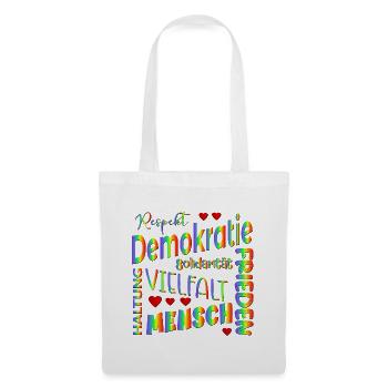 Regenbogen Wählen Demokratie - Stoffbeutel - Weiß - Vorne