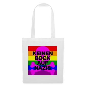 KEINEN BOCK AUF NAZIS, NO NZS, NO AFD, SKULL PINK - Stoffbeutel - Weiß - Vorne