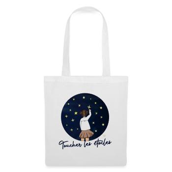 Toucher les etoiles - Citation Inspiration Reve - Sac en tissu - blanc - Devant