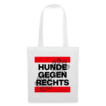 HUNDE GEGEN RECHTS, NO AFD NO NZS, NIE WIEDER - Stoffbeutel - Weiß - Vorne