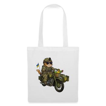 Ukraine Combat Kitten on Motorcycle (KZU) - Tote Bag - white - Front