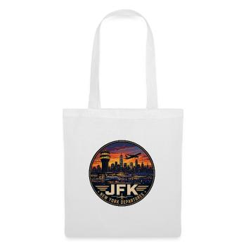 JFK Airport New York Vintage Travel Badge - Tote Bag - white - Front