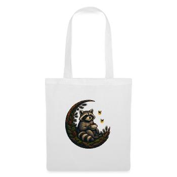 Moon Forest Raccoon with Teacup - Tote Bag - white - Front