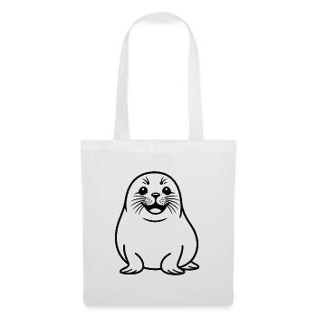 Dessin au trait de scellés mignon - Sac en tissu - blanc - Devant