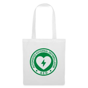 Autocollant automatisé de défibrillateur externe AED - Sac en tissu - blanc - Devant
