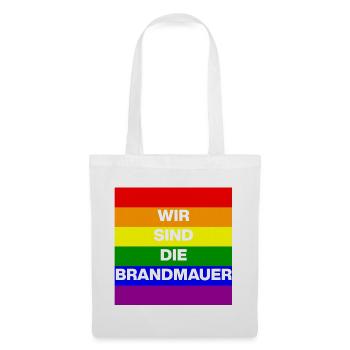 Wir sind die Brandmauer, No NZS, No AFD, weiß - Stoffbeutel - Weiß - Vorne