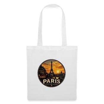 Paris City of Light Vintage Travel Badge - Tote Bag - white - Front