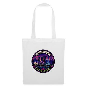 Singapore City in a Garden Vintage Badge - Tote Bag - white - Front