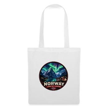 Insigne vintage du pays de Norvège des fjords - Sac en tissu - blanc - Devant