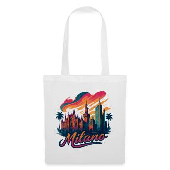 Milano Skyline: Epische Mailand Kunst in Stil - Stoffbeutel - Weiß - Vorne
