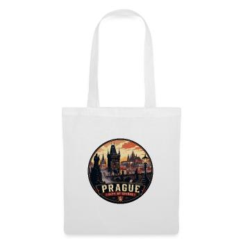 Prague City of Spires Vintage Badge - Tote Bag - white - Front