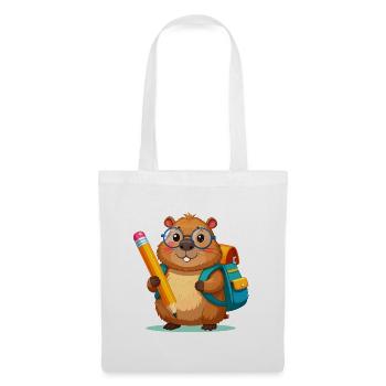 Beaver for school enrollment – start of school with pencil - Tote Bag - white - Front