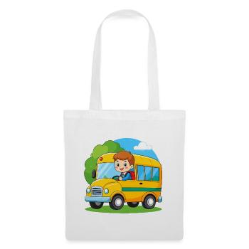 Yellow school bus for school enrolment – back-to-school bus - Tote Bag - white - Front