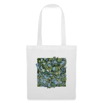 Hortensias bleus – Illustration florale moderne - Sac en tissu - blanc - Devant