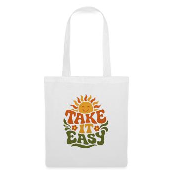 Take It Easy – Retro 70s Groovy Statement Design - Tote Bag - white - Front