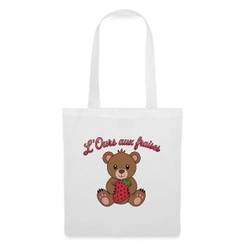 L'ours aux fraises - Sac en tissu - blanc - Devant