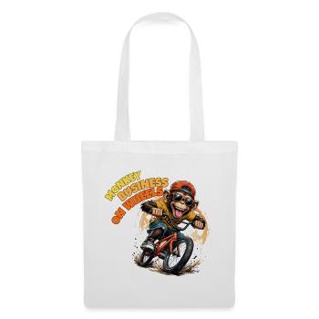 Monkey Riding BMX Bicycle Art - Tote Bag - white - Front