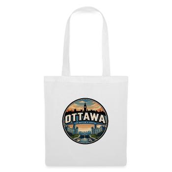 Retro Ottawa Parliament Travel Badge - Tote Bag - white - Front