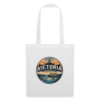 Retro Victoria Inner Harbour Travel Badge - Tote Bag - white - Front