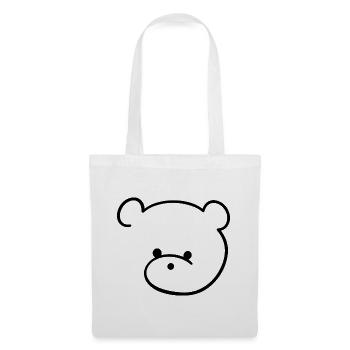 Petit ours en peluche mignon avec des yeux boutonnés - Sac en tissu - blanc - Devant