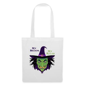 My Broom My Rules Witch Tee - Tote Bag - white - Front