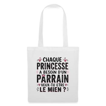 Veux Tu Etre Mon Parrain  - Sac en tissu - blanc - Devant