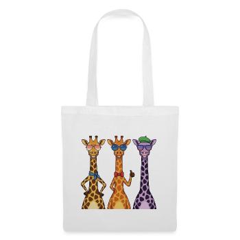 Funny Giraffe Sunglasses Shirt, Cute Animal Graphi - Tote Bag - white - Front