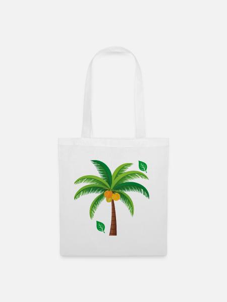 Palmier tropical coloré - Sac en tissu - blanc