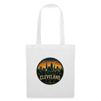 Cleveland The Forest City Retro Sunset Badge - Tote Bag - white - Front