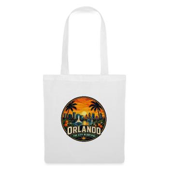 Orlando The City Beautiful Retro Orange Badge - Tote Bag - white - Front