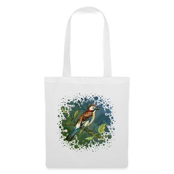 Oiseau coloré - Sac en tissu - blanc - Devant