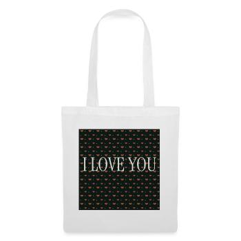I Love You – Repeated Hearts Pattern - Tote Bag - white - Front