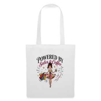 Powered By Sales & Coffee White Woman - Tote Bag - white - Front
