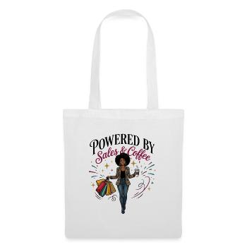 Powered By Sales and Coffee Black Woman - Tote Bag - white - Front