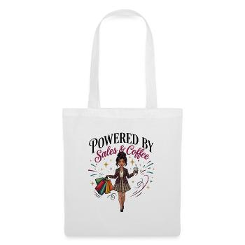 Powered By Sales and Coffee Asian Woman - Tote Bag - white - Front