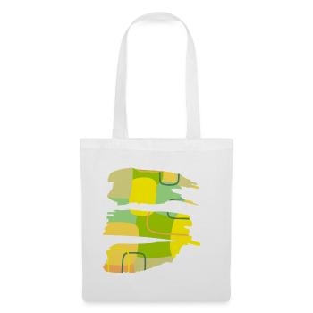 Art décontracté - Conception abstraite de formes colorées - Sac en tissu - blanc - Devant