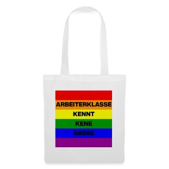 ARBEITERKLASSE KENNT KEINE RASSE, NIE WIEDER JETZT - Stoffbeutel - Weiß - Vorne