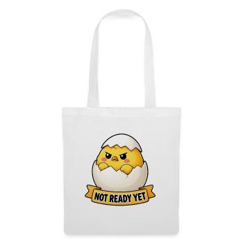 Cute Angry Chick In Egg Shell Cartoon - Tote Bag - white - Front