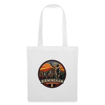 Birmingham Magic City Vulcan Statue Badge - Tote Bag - white - Front