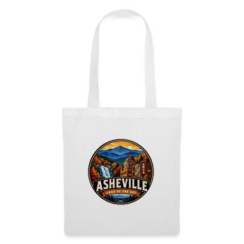 Asheville Land of the Sky Vintage Mountain Badge - Tote Bag - white - Front