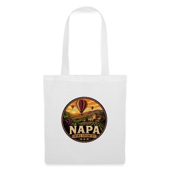 Napa Valley Wine Country Vintage Hot Air Balloon - Tote Bag - white - Front