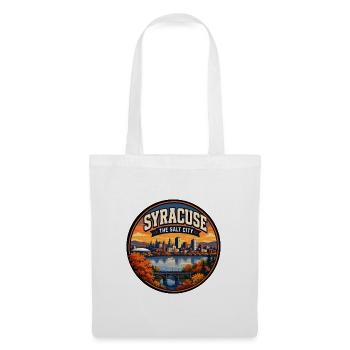 Syracuse The Salt City Retro Lake Skyline Badge - Tote Bag - white - Front