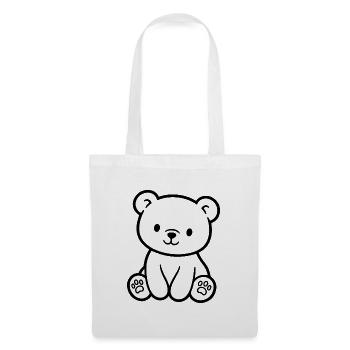 Niedlicher Teddybär für Babys und Kinder - Stoffbeutel - Weiß - Vorne