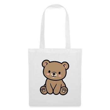 Bunter Teddybär für Kinder - Stoffbeutel - Weiß - Vorne