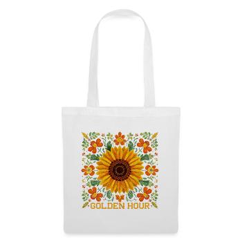 Sunflower Pattern – "Golden Hour" Floral Design - Tote Bag - white - Front