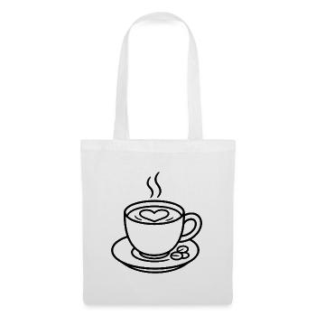 Café avec cœur pour les amateurs de café - Sac en tissu - blanc - Devant